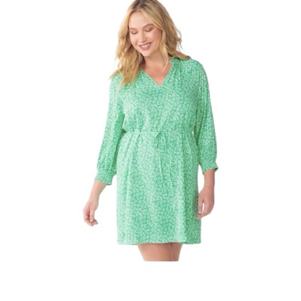 Draper James RSVP 3/4 sleeve green dress size XS EUC VS0052